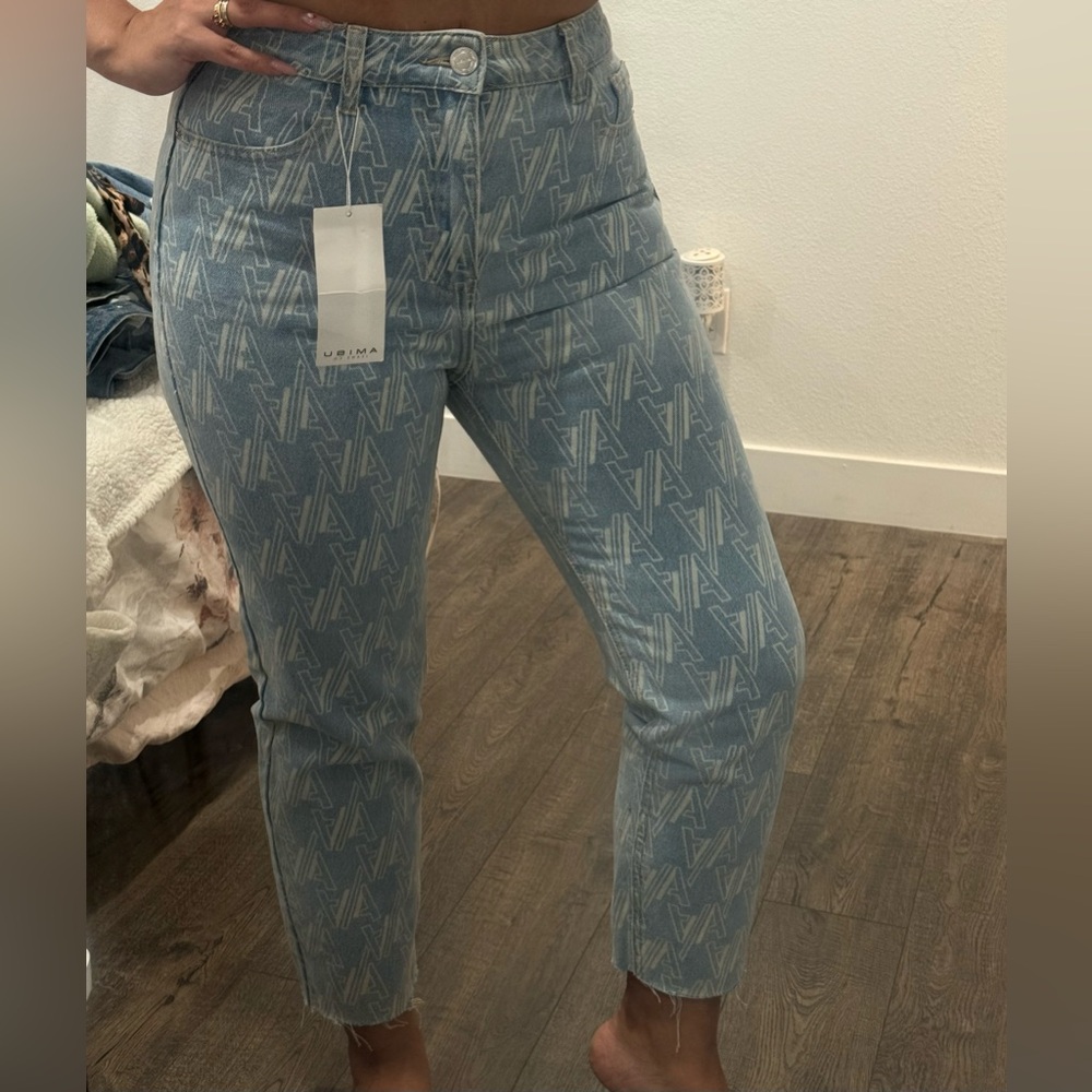 Light Blue Patterned Women's Jeans